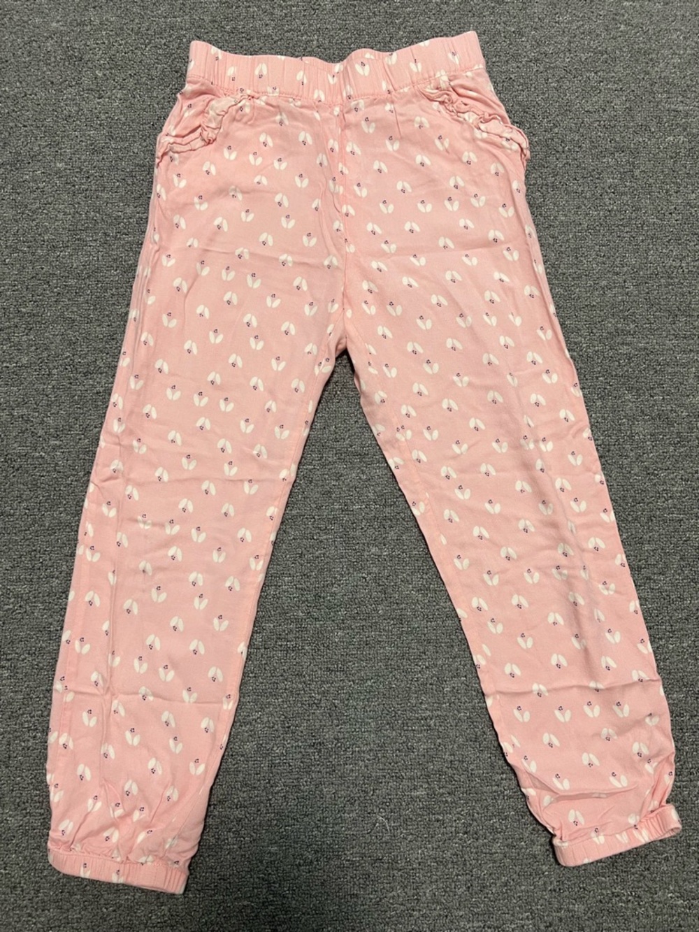 Pink Printed Girls' Casual Summer Pants